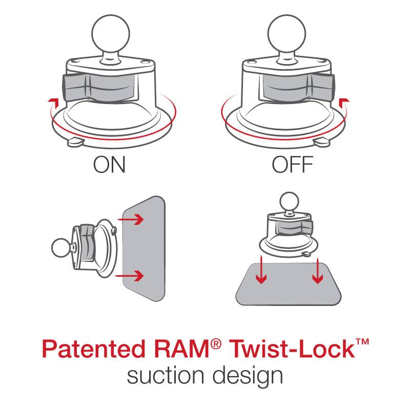 RAM Twist-Lock Suction Cup Mount for Ap