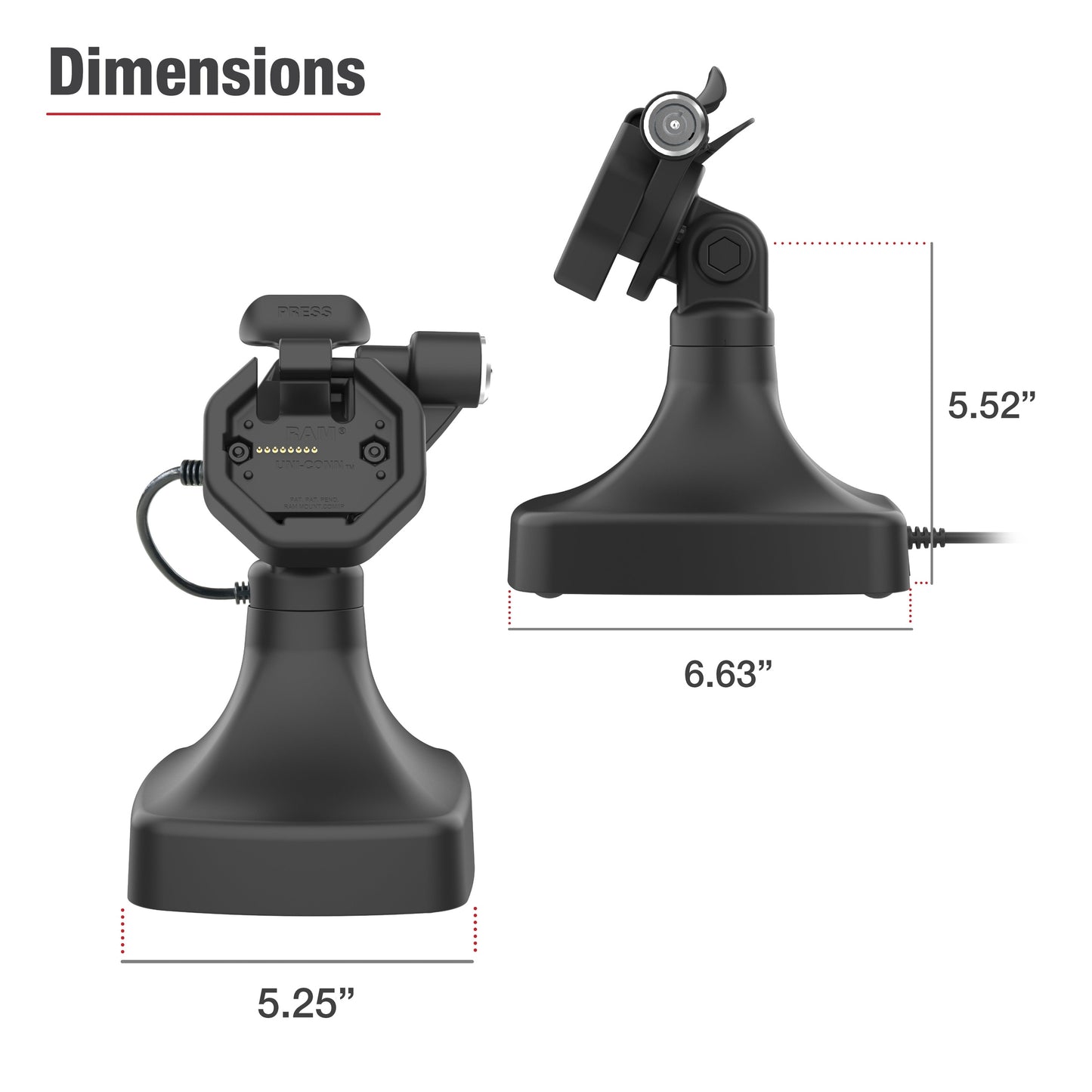 GDS® Uni-Conn™ Powered Locking Tilt & Swivel Dock with USB-C + Data