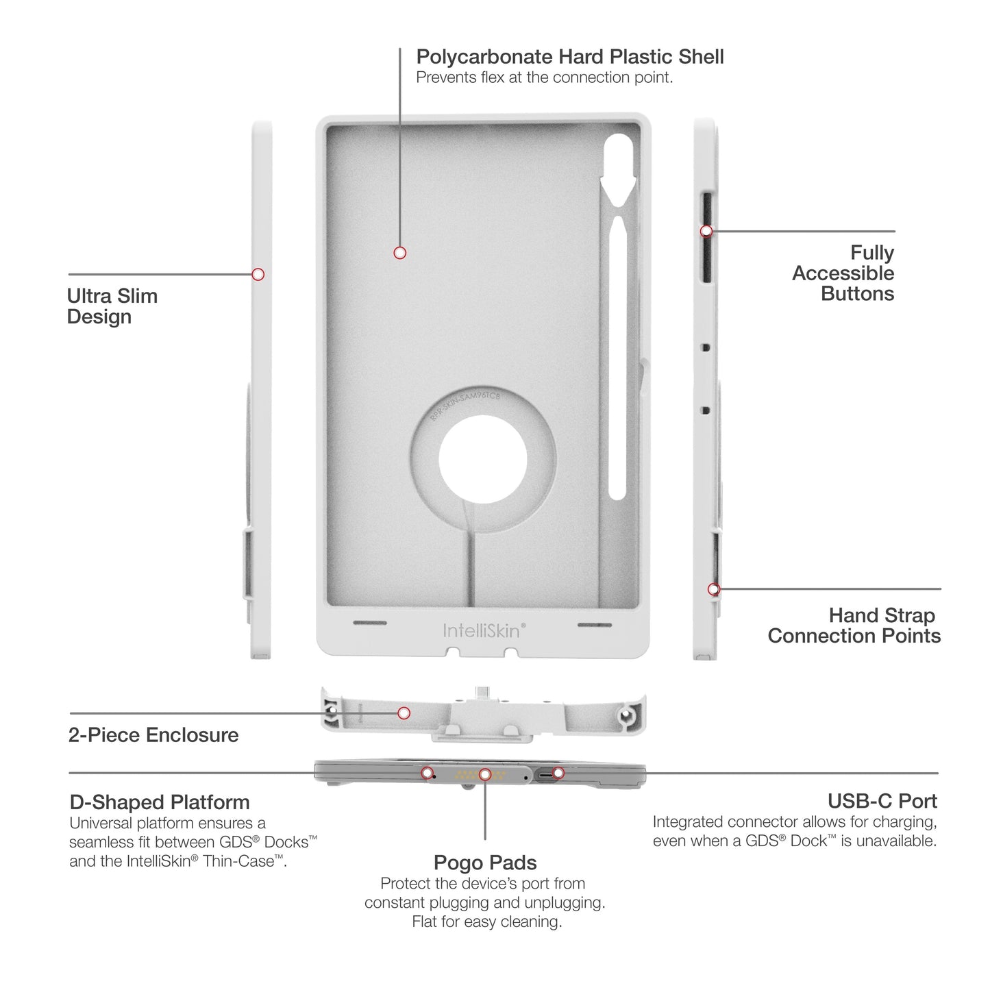 IntelliSkin® Thin-Case™ for Samsung Tab S10+, S9+ & S9 FE+ - Gray