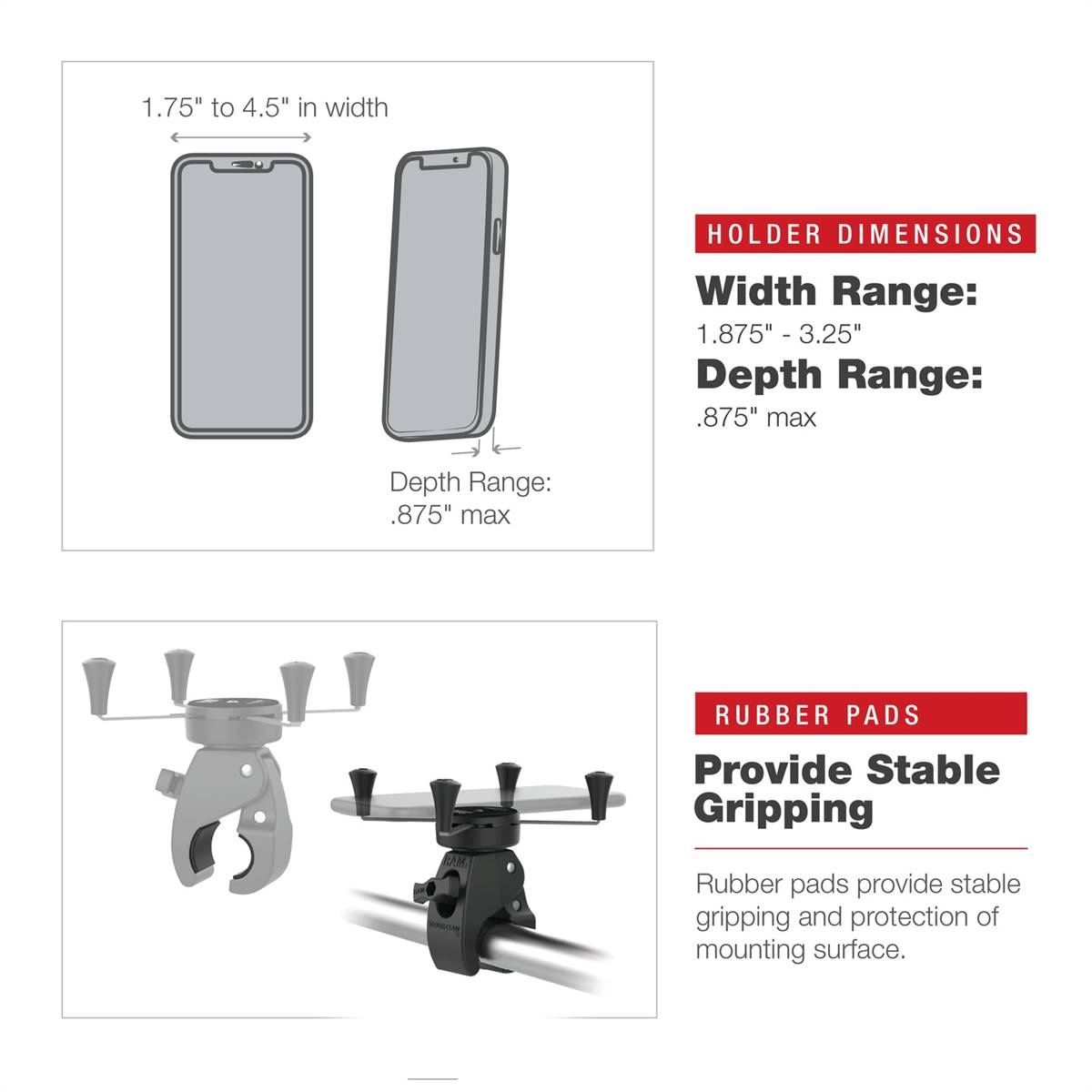 RAM-HOL-UN10-404-2U RAM X-Grip Large Phone Mount with L