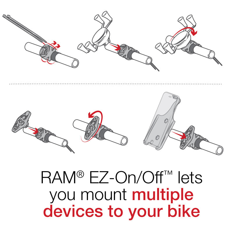 RAM® X-Grip® Large Phone Mount with RAM® EZ-On/Off™ Bicycle Base