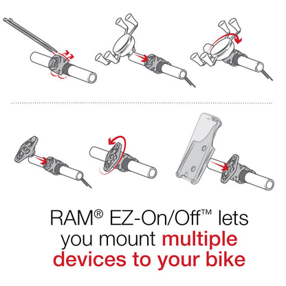 RAM® X-Grip® Large Phone Mount with RAM® EZ-On/Off™ Bicycle Base