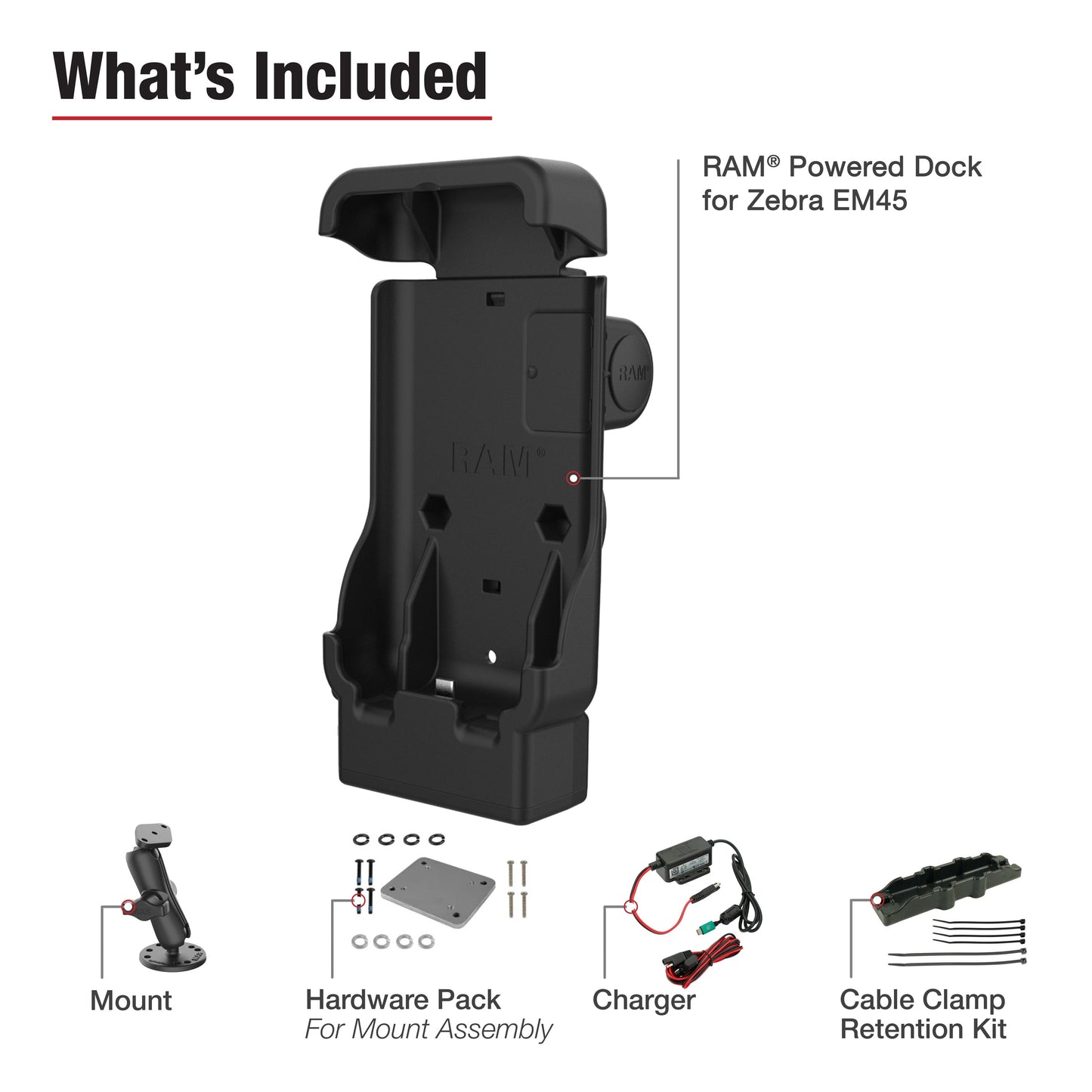 RAM® Powered Dock & Dashboard Mounting Kit for Zebra EM45