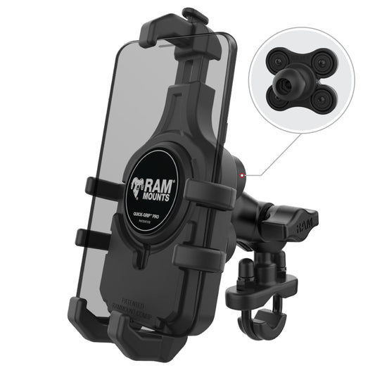 RAM® Quick-Grip™ Pro Vibration Damping Phone Mount with U-Bolt Base