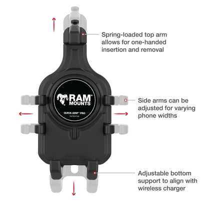 RAM® Quick-Grip™ Pro Vibration Damping Phone Mount with U-Bolt Base