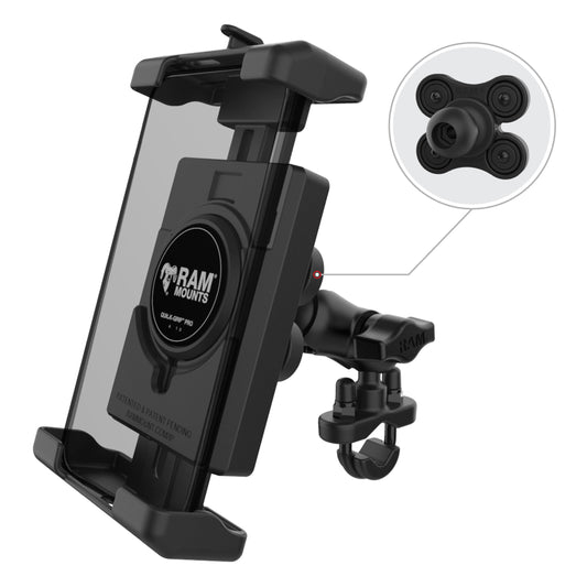 RAM® Quick-Grip™ Pro XL Vibration Damping Phone Mount with U-Bolt Base