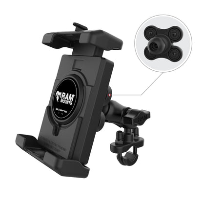 RAM® Quick-Grip™ Pro XL Vibration Damping Phone Mount with U-Bolt Base