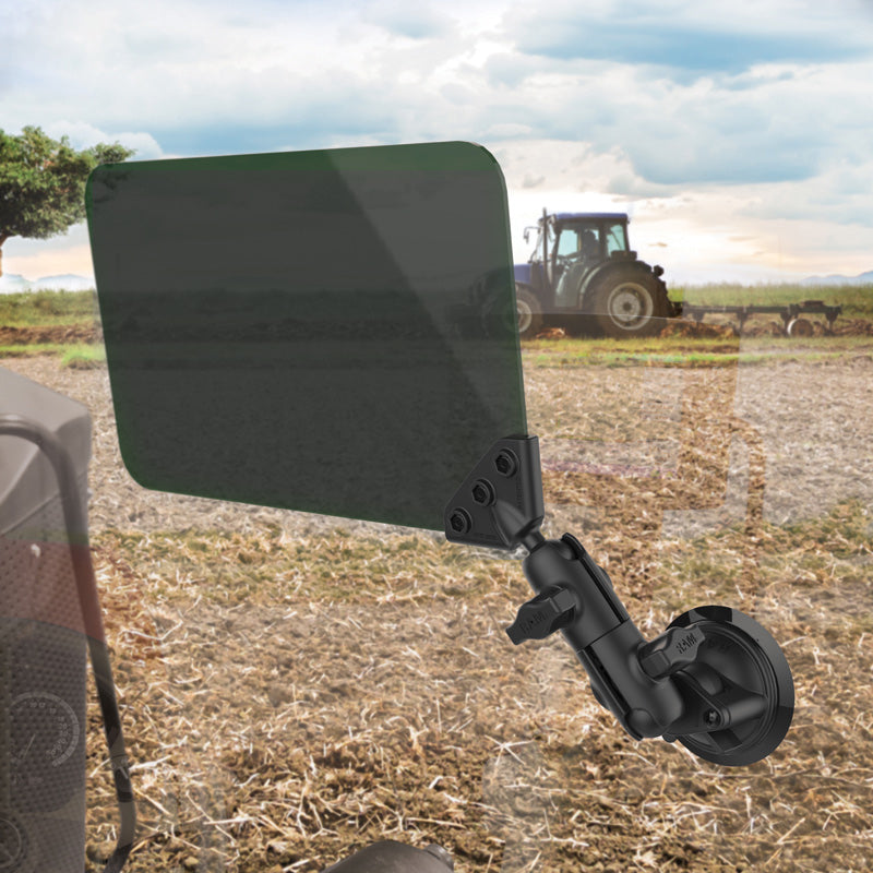 RAM® Twist-Lock™ Suction Cup Mount with Swivel Socket Arm & Sun Visor