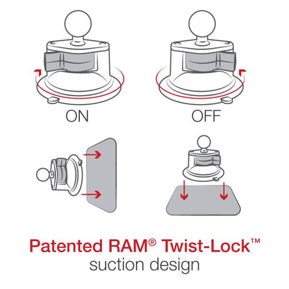 RAM Twist-Lock Suction Cup Mount for Ap