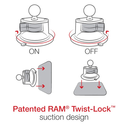 RAM® Quick-Grip™ Pro Phone Mount with Twist-Lock™ Suction Cup - Medium