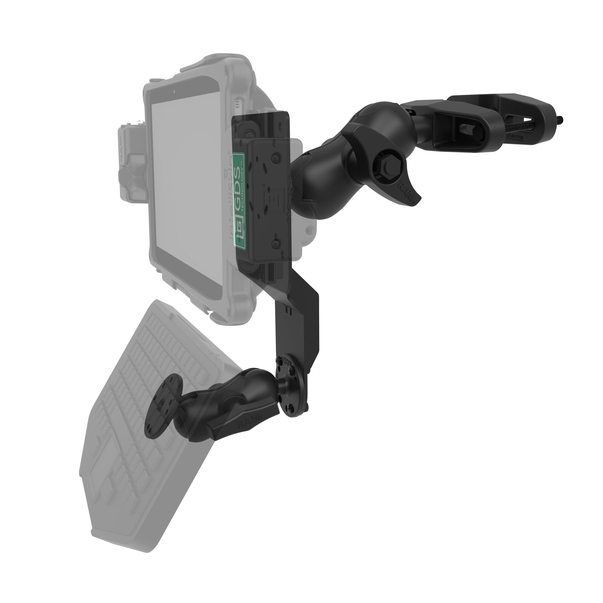 RAM® Universal Forklift Post Mount with Round Plate & Accessory Option