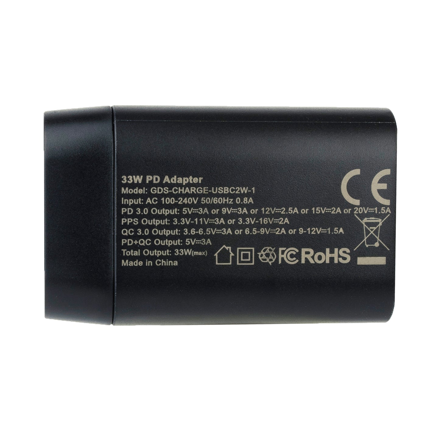 GDS® Type-C and Type-A 33W 2-Port Wall Charger - PD3.0 & PPS