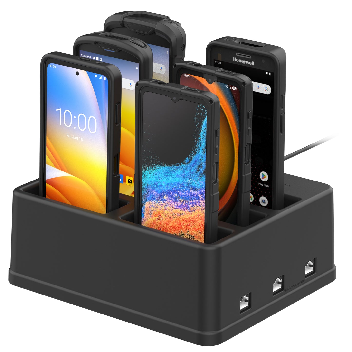 GDS® 6-Port Power + RJ45 Dock for Handhelds with IntelliSkin®