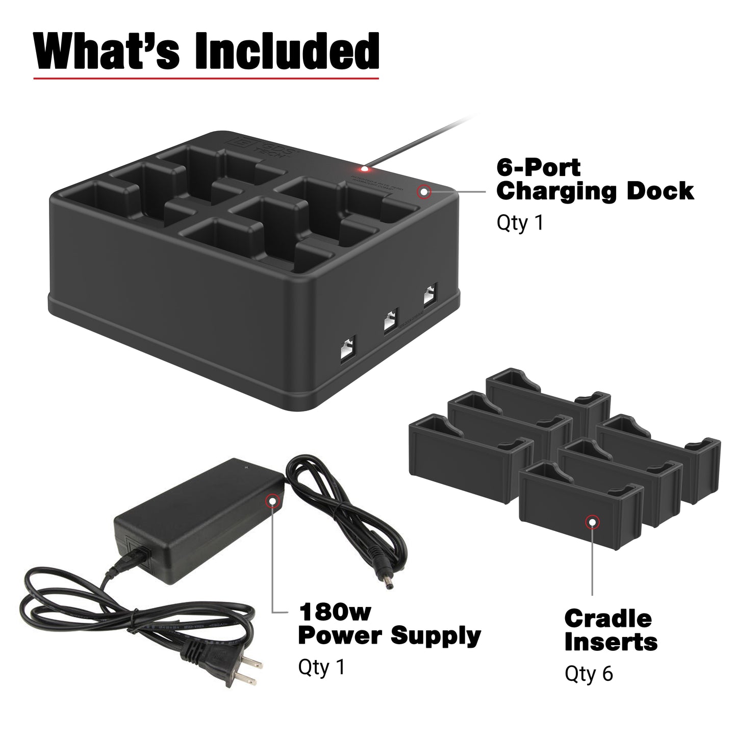 GDS® 6-Port Power + RJ45 Dock for Handhelds with IntelliSkin®