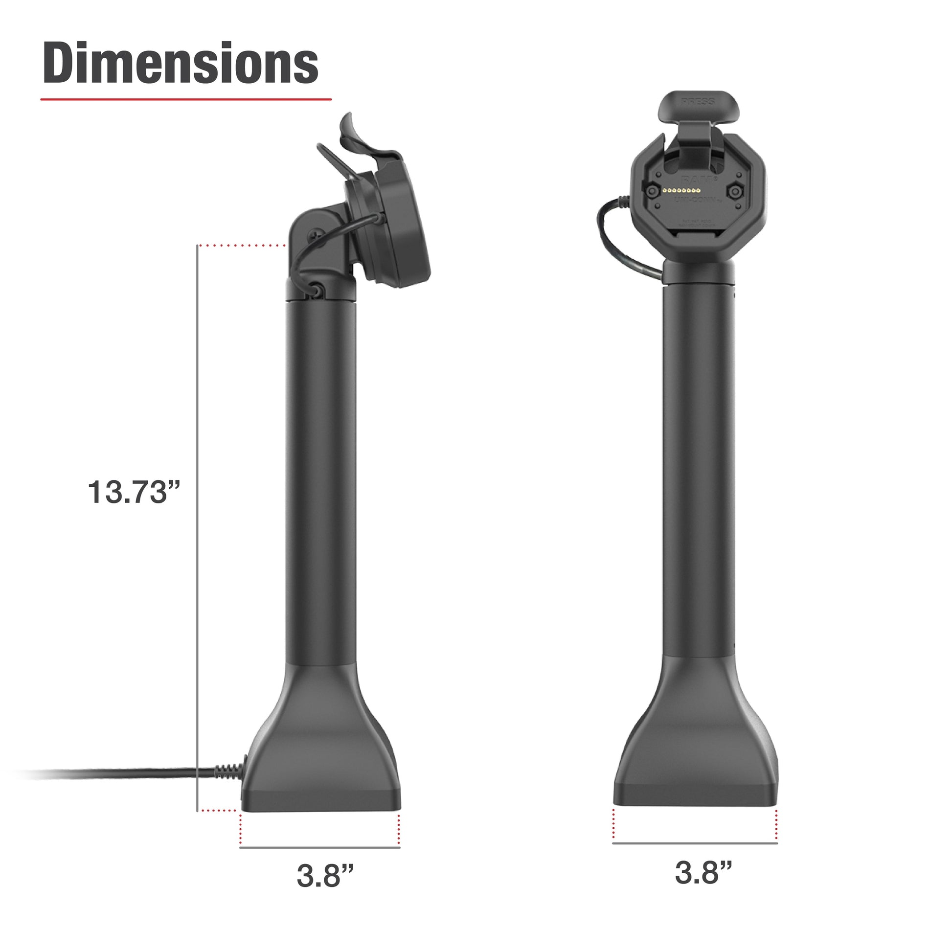 GDS® Uni-Conn™ Powered 14" Pedestal Dock with USB-C