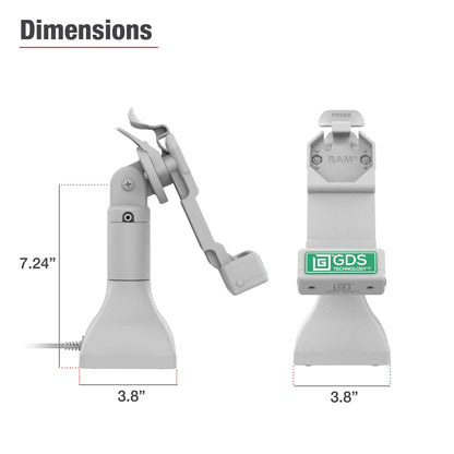 GDS® Uni-Conn™ 7" Pedestal Dock with USB-C - Gray