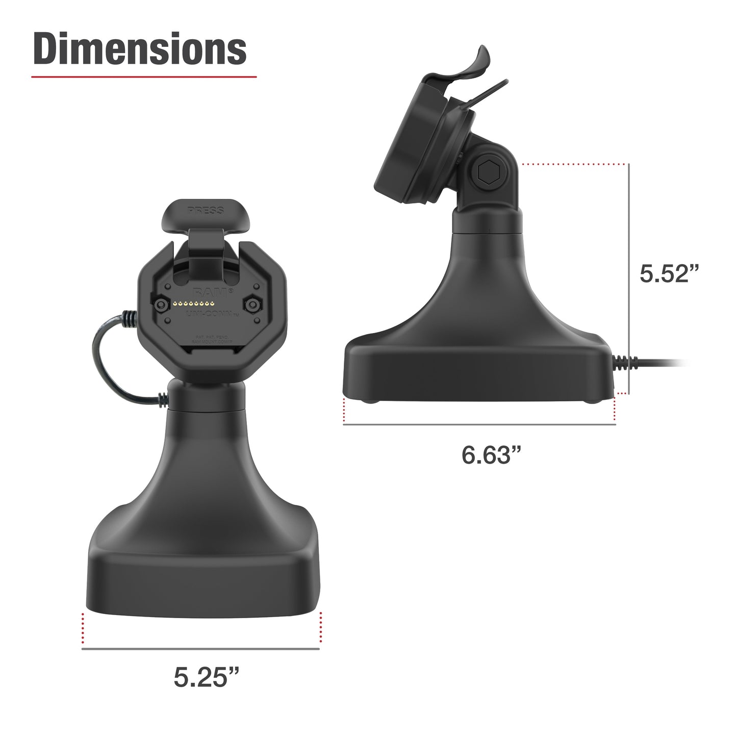GDS® Uni-Conn™ Powered Tilt & Swivel Dock with USB-C + Data