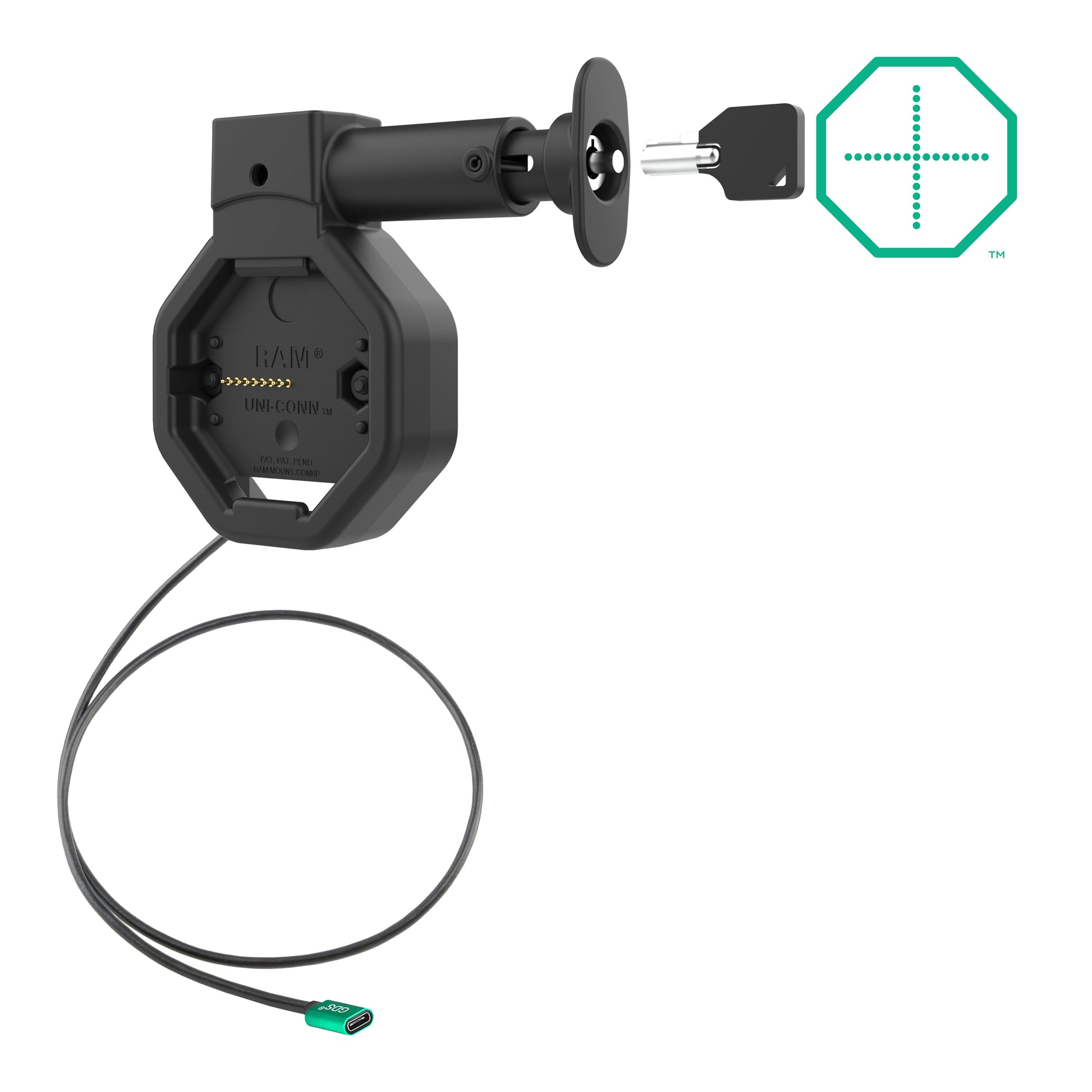 GDS® Uni-Conn™ Powered Locking USB-C Dock with Release Button