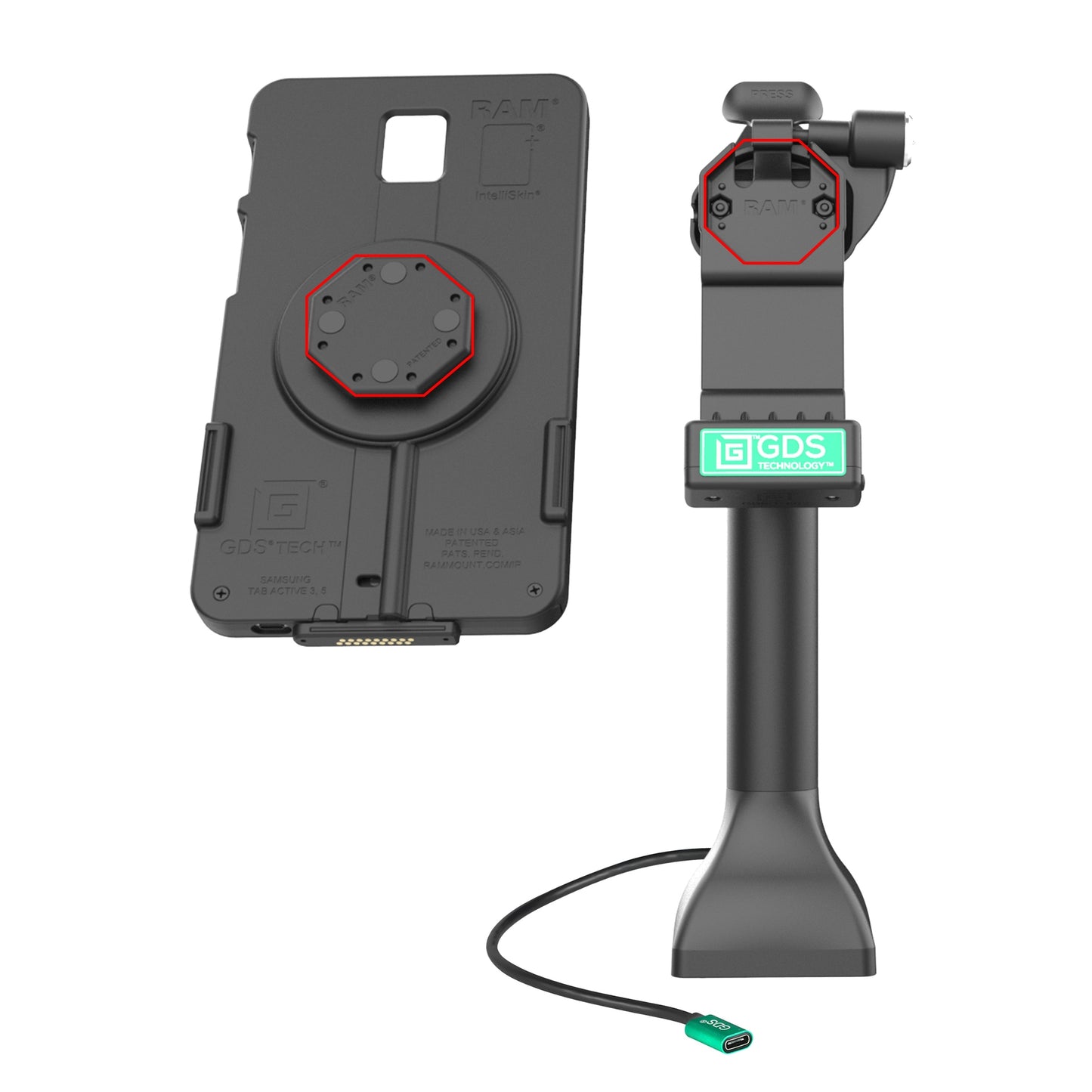 GDS® Uni-Conn™ 14" Locking Pedestal Dock with USB-C