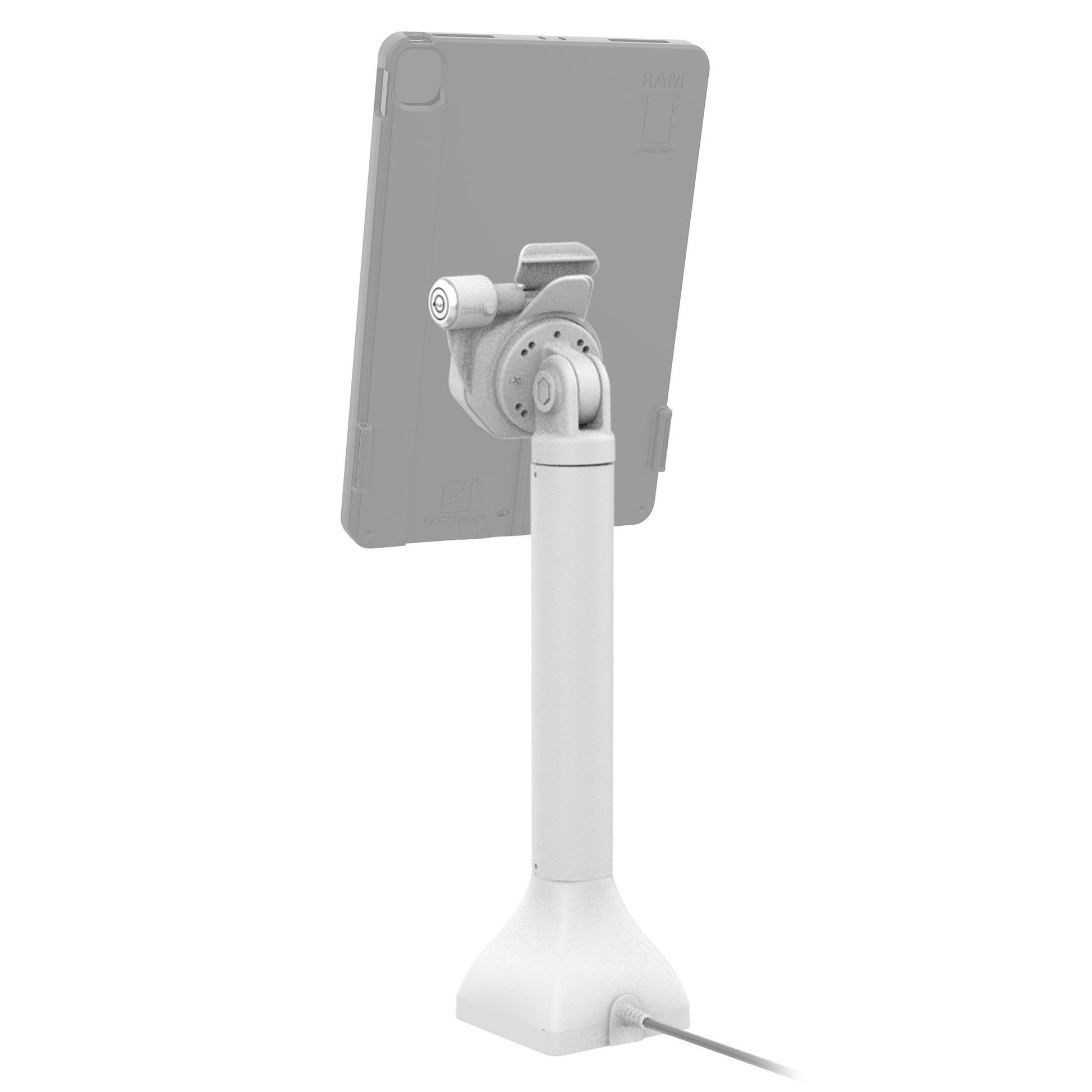 GDS® Uni-Conn™ Powered 14" Locking Pedestal Dock with PoE - Gray