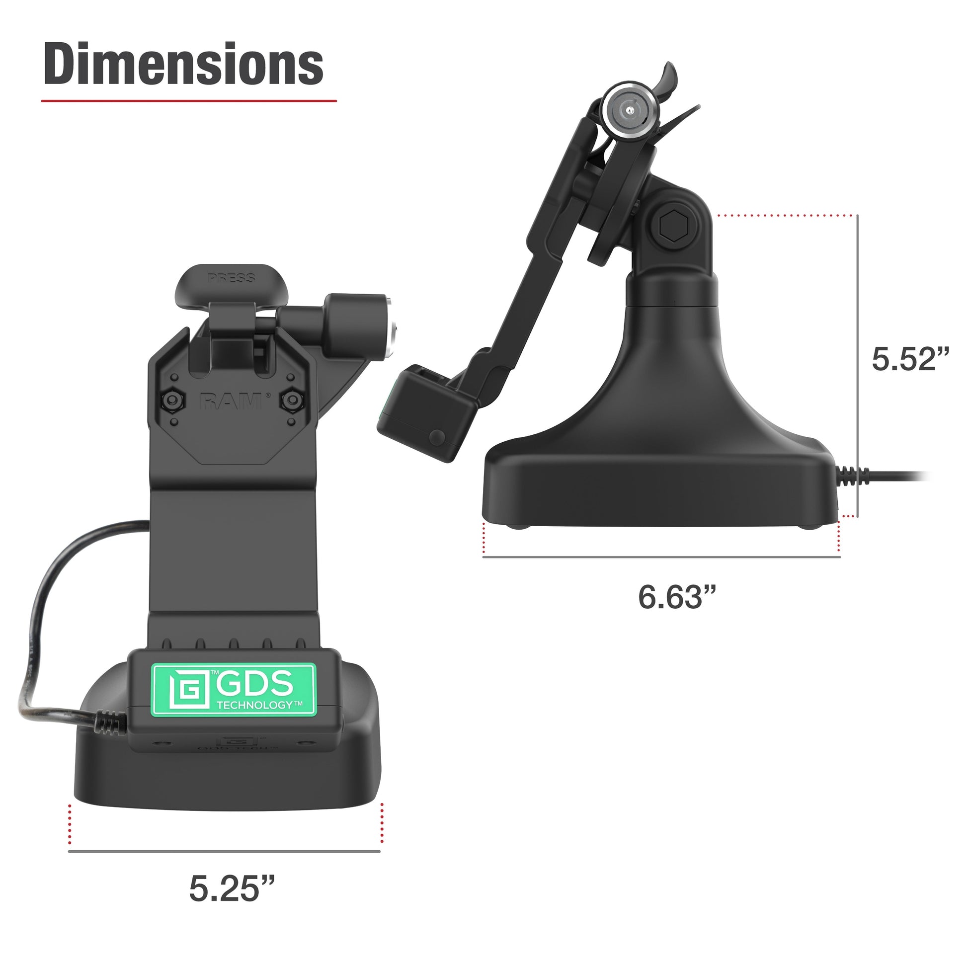 GDS® Uni-Conn™ Locking Tilt & Swivel Dock with USB-C