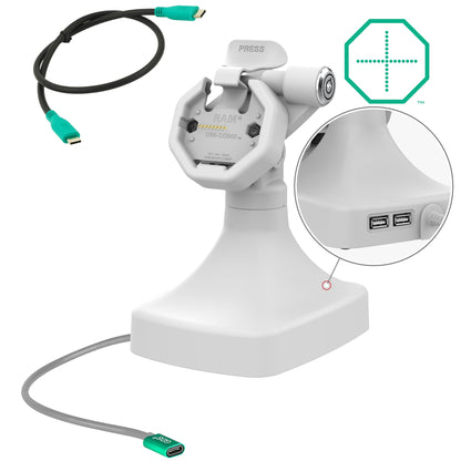 GDS® Uni-Conn™ Powered Locking Tilt & Swivel Dock with USB-C + Data Gray