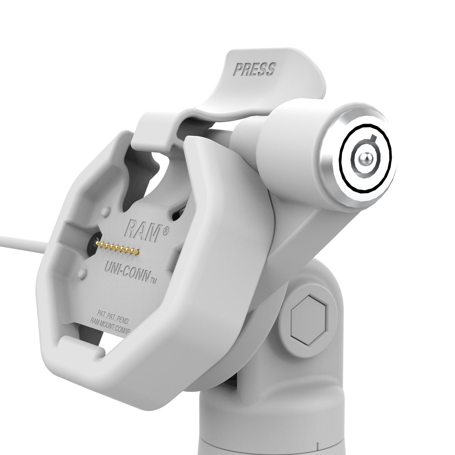 GDS® Uni-Conn™ Powered Locking Tilt & Swivel Dock with USB-C + Data Gray