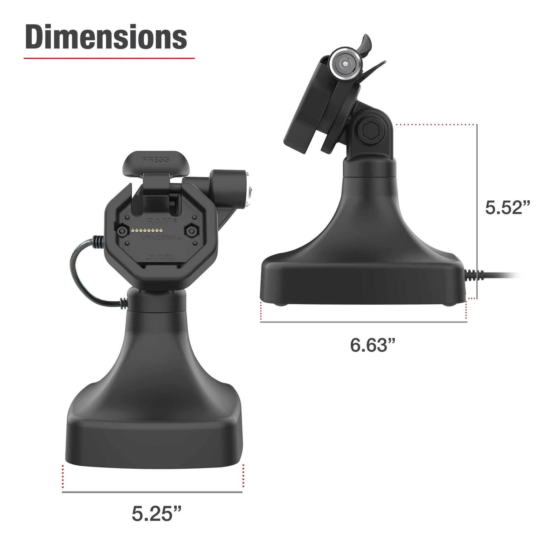 GDS® Uni-Conn™ Powered Locking Tilt & Swivel Dock with USB-C + Data