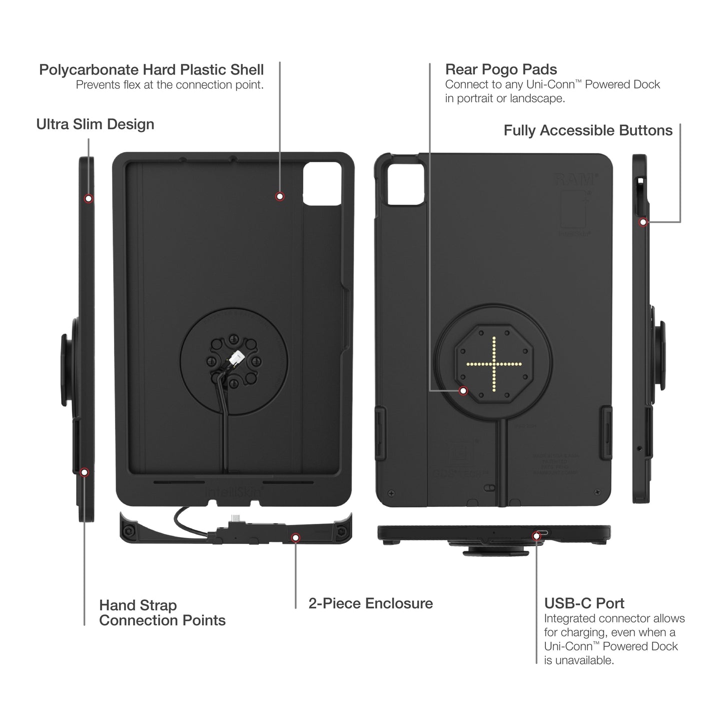 IntelliSkin® Thin-Case™ for iPad Pro 11 (M4 & M5) (Rear Pogo Pads)