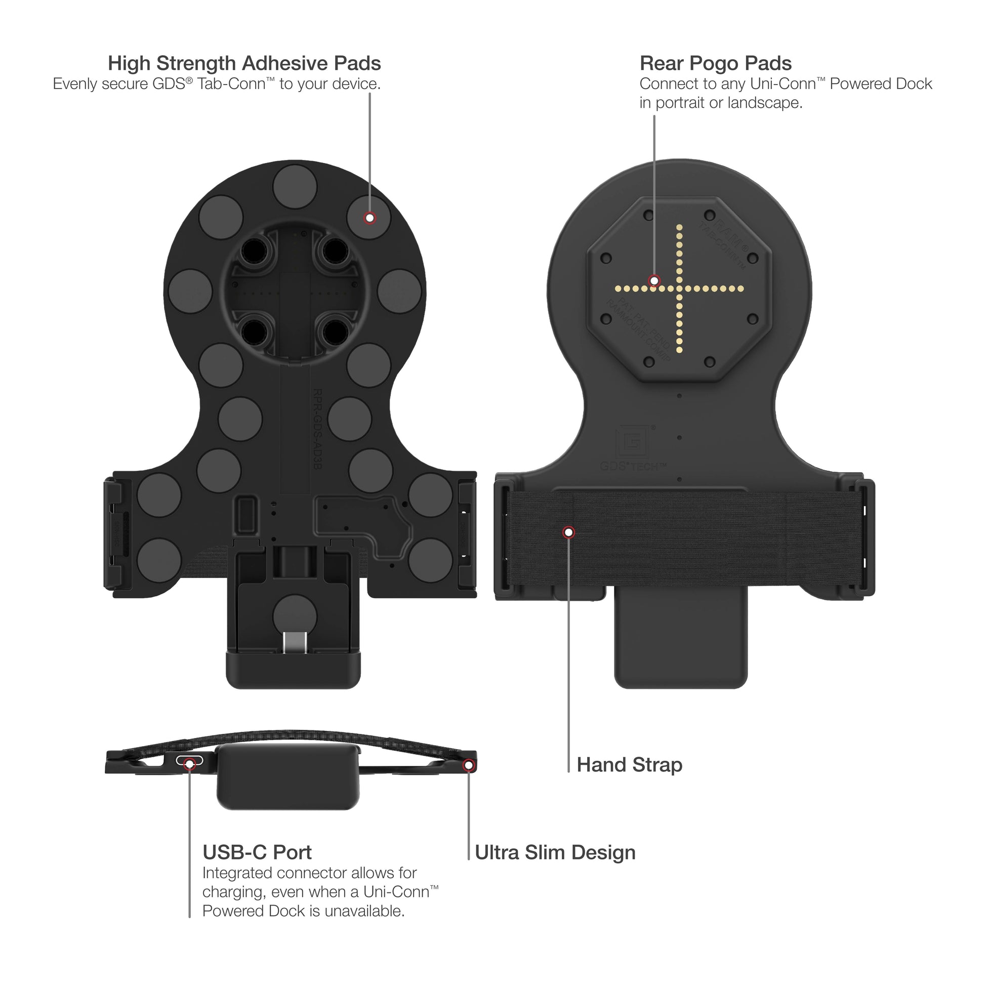 GDS® Tab-Conn™ for Folio Style Cases (Rear Pogo Pads)