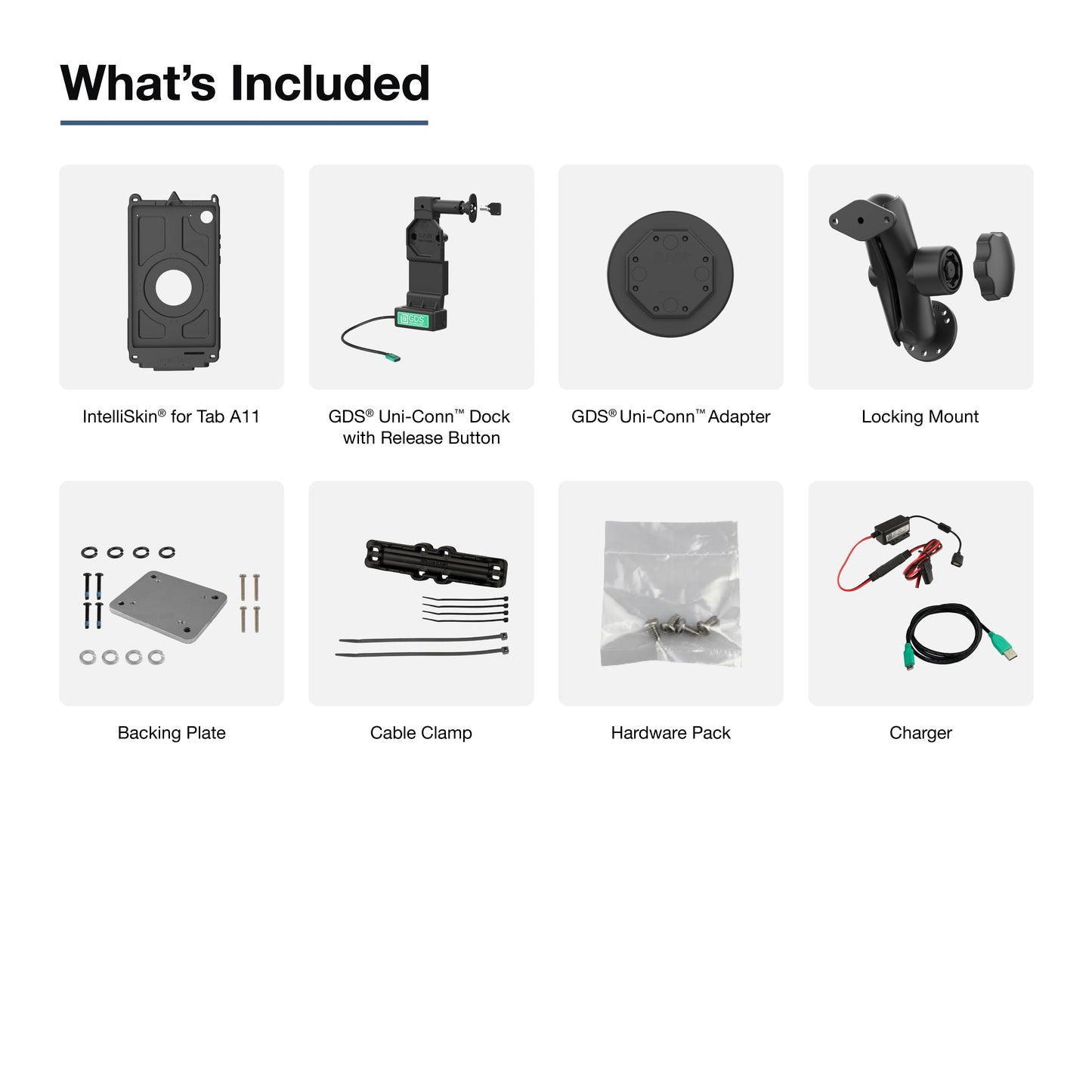 GDS® Uni-Conn™ Locking Vehicle Bundle for Samsung Tab A11