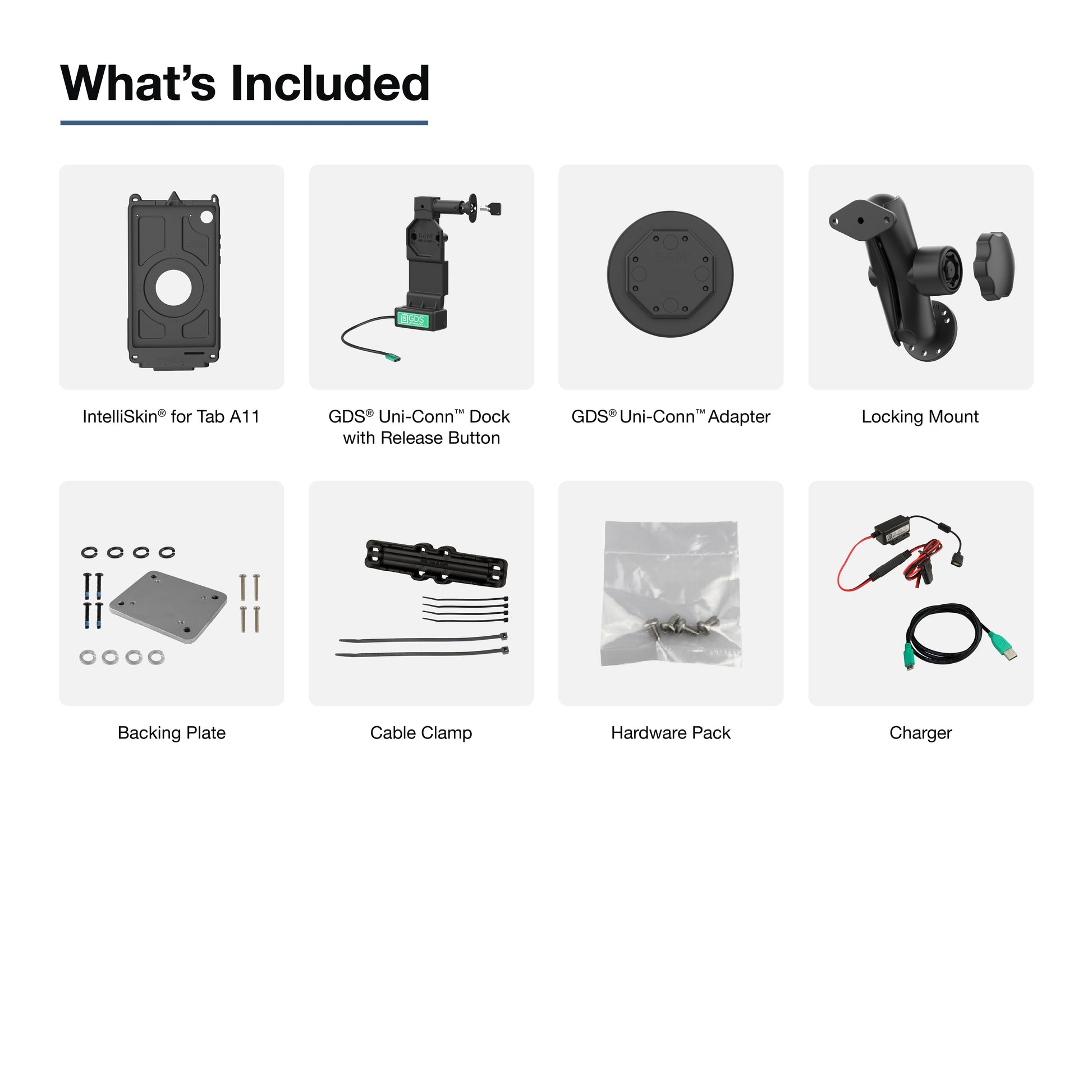 GDS® Uni-Conn™ Locking Vehicle Bundle for Samsung Tab A11
