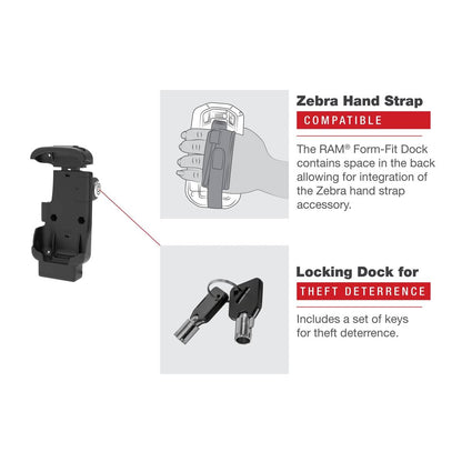 RAM Key-Locking Form-Fit Holder for