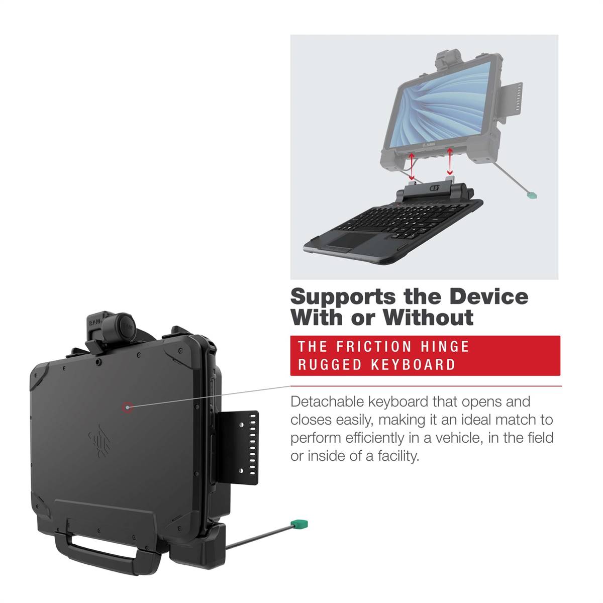RAM Power + Data Dock for Zebra ET8x 2-