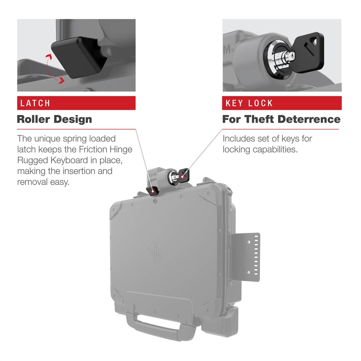 RAM Powered Locking Dock for Zebra ET8x