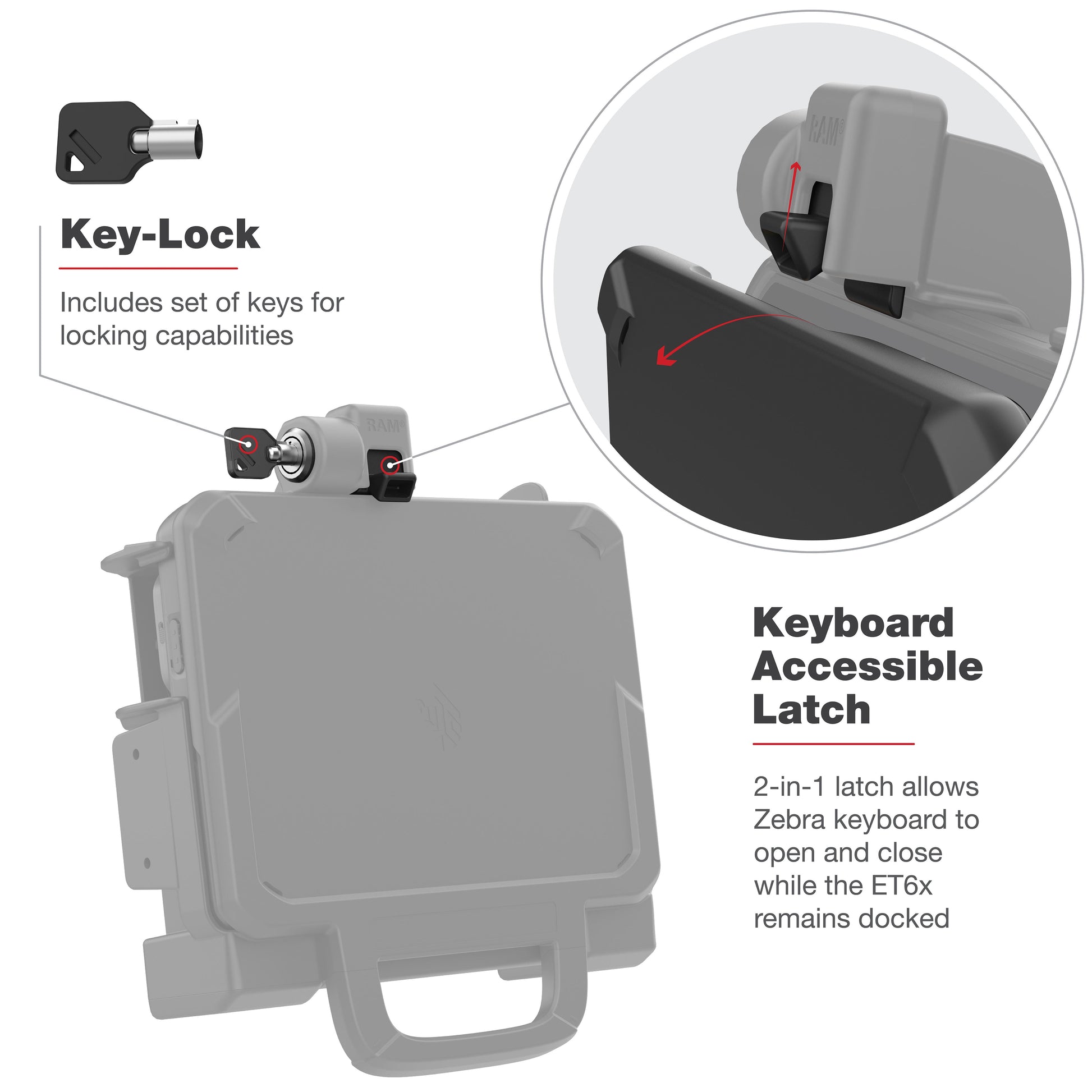RAM® Locking Form-Fit Holder for Zebra ET6x