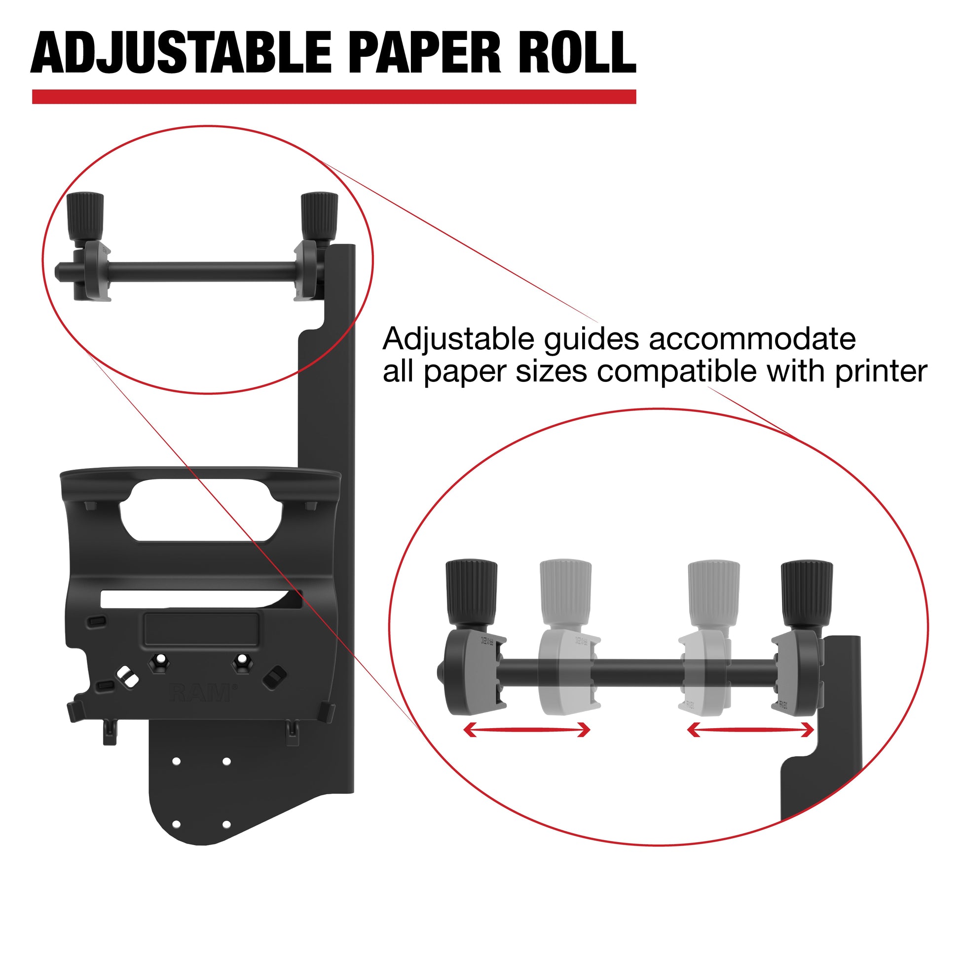 RAM® Printer Mount with Paper Feed for Zebra ZQ630 Series