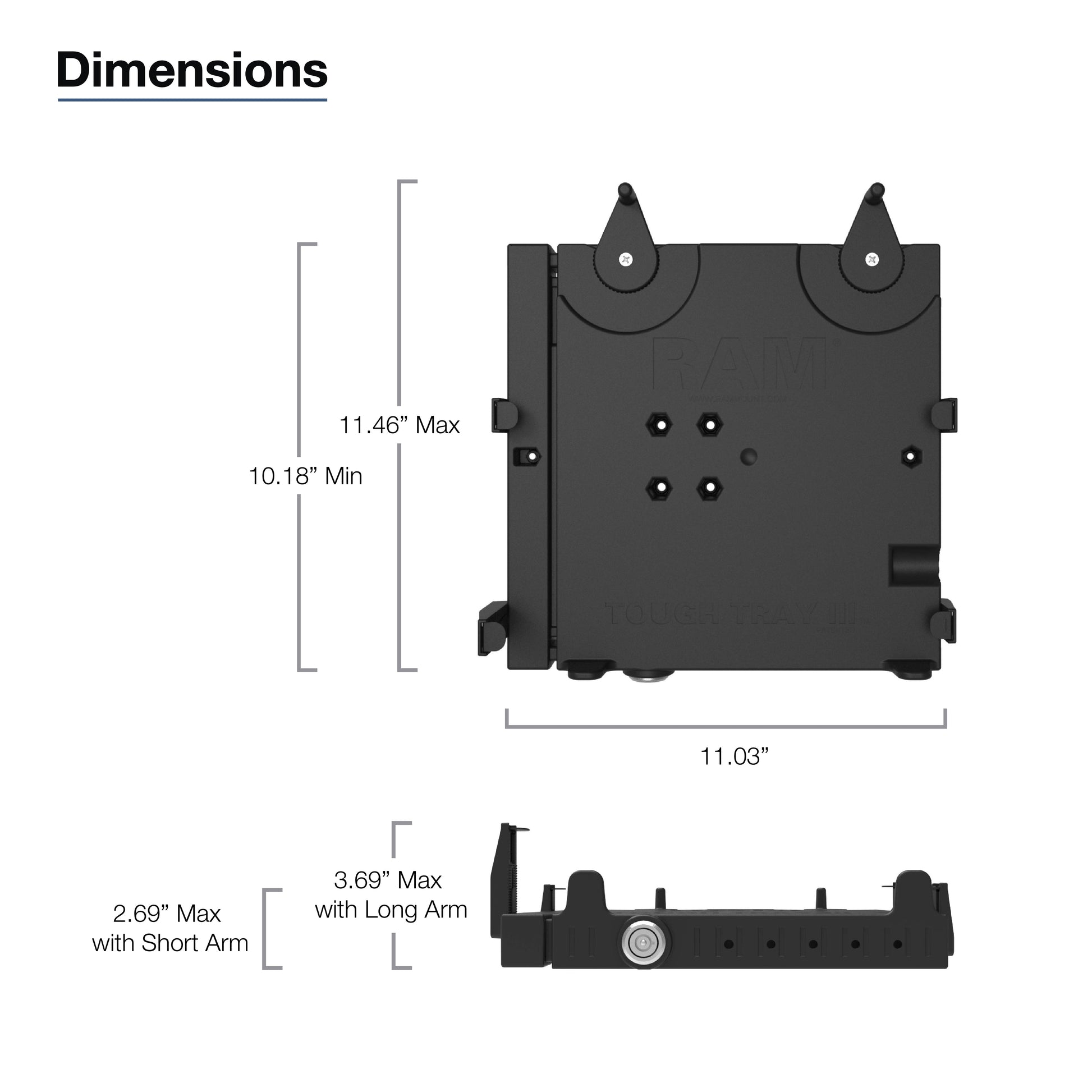 RAM® No-Drill™ Laptop Mount for Toyota 4Runner & Tacoma