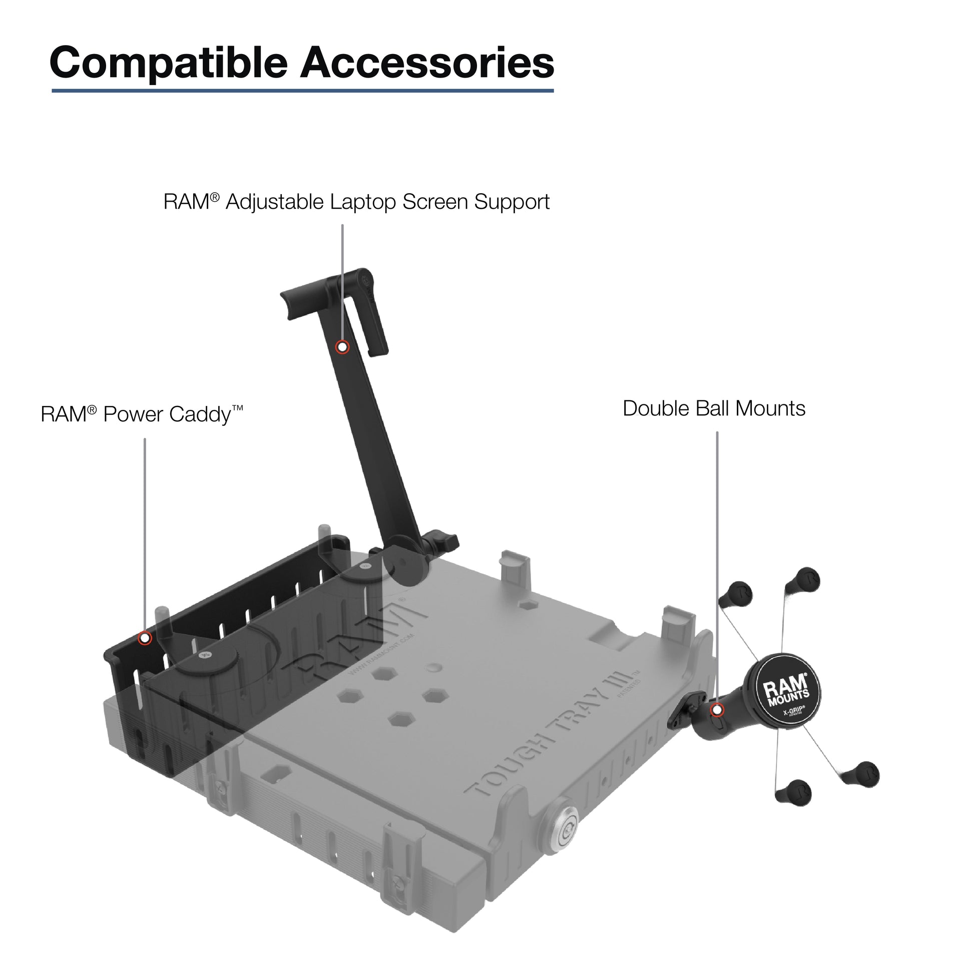 RAM® No-Drill™ Laptop Mount for Toyota 4Runner & Tacoma