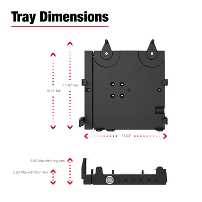 RAM® No-Drill™ Laptop Mount for '19-26 Chevy Silverado, Tahoe & More