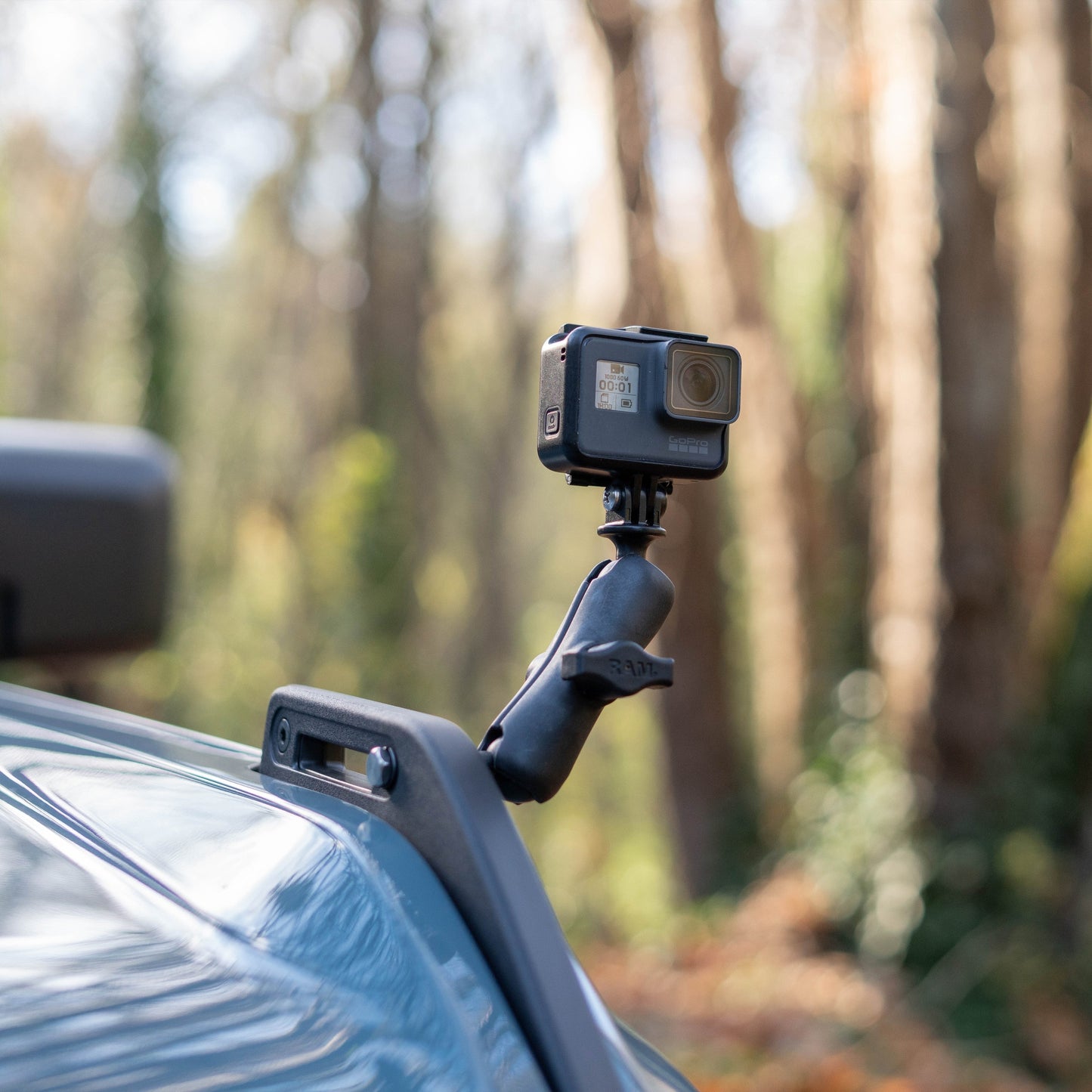RAM® Tough-Ball™ for Bronco Hood Tie Down with Action Camera Adapter