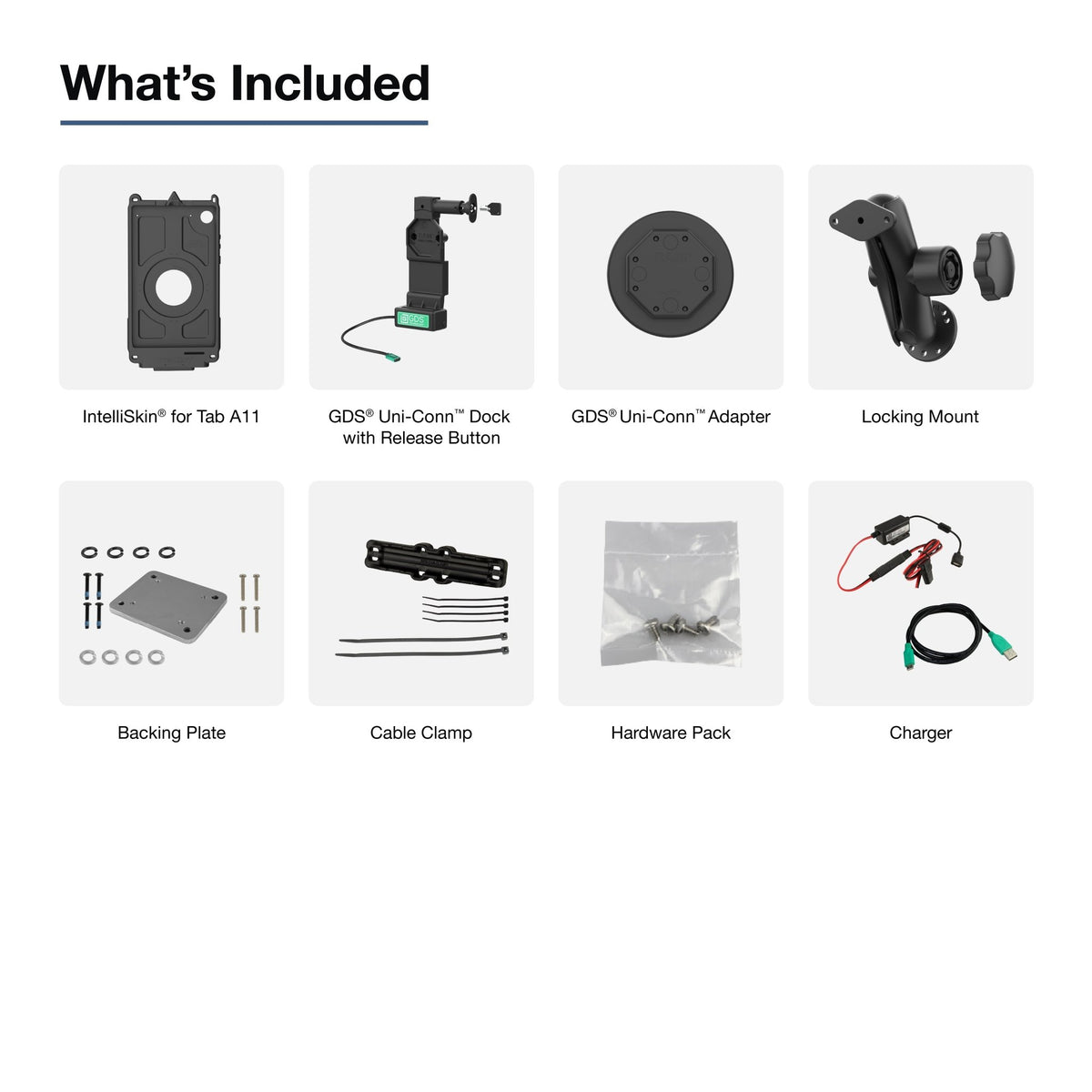 GDS® Uni-Conn™ Locking Vehicle Bundle for Samsung Tab A11