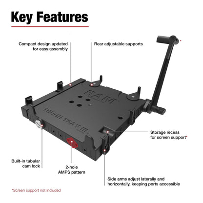 RAM® Tough-Tray™ III Spring Loaded Laptop Tray