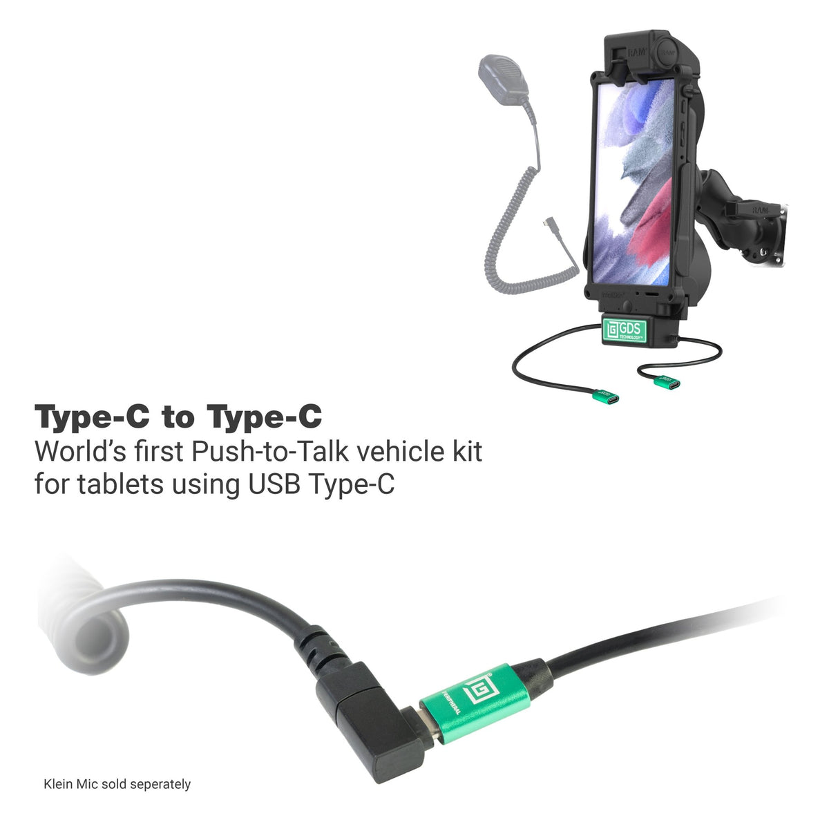 GDS® Uni-Conn™ Vehicle Bundle + Single USB-C for Samsung Tab A7 Lite 8.7