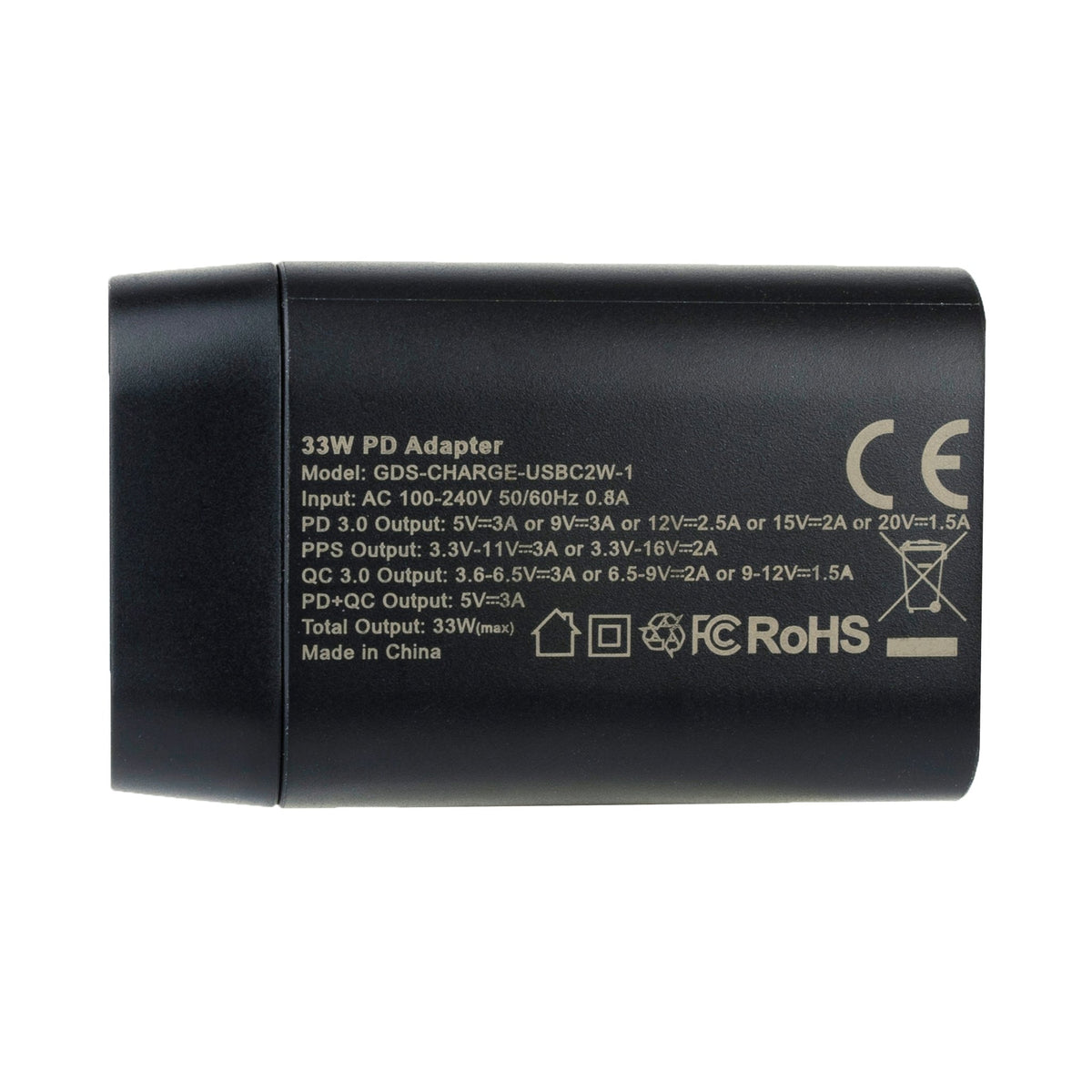 GDS® Type-C and Type-A 33W 2-Port Wall Charger - PD3.0 & PPS