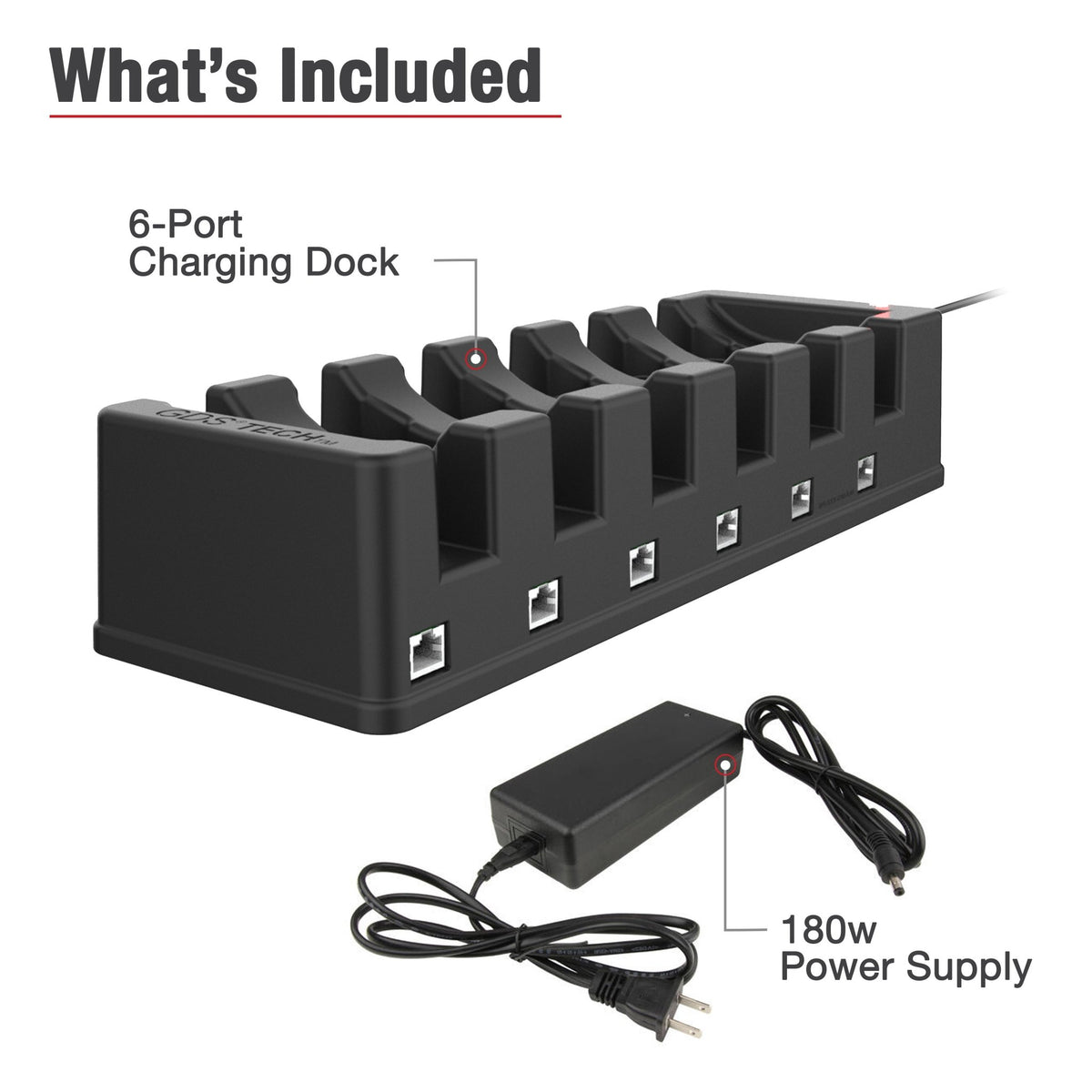 GDS® 6-Port Power + 6-Port RJ45 Dock for Tablets with IntelliSkin®