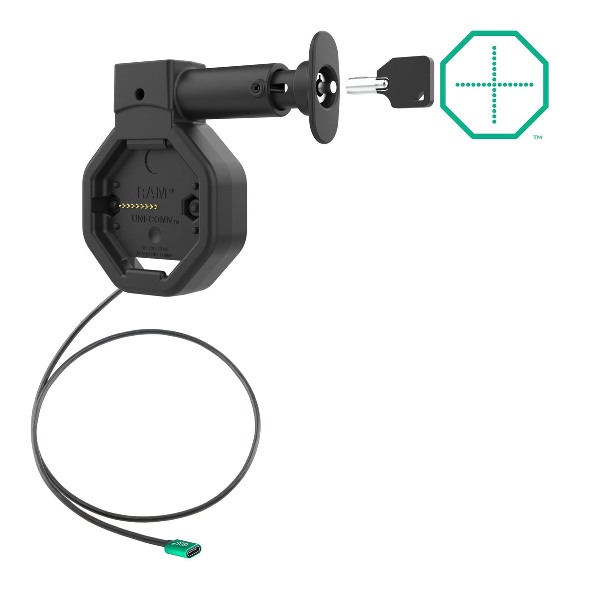 GDS® Uni-Conn™ Powered Locking USB-C Dock with Release Button