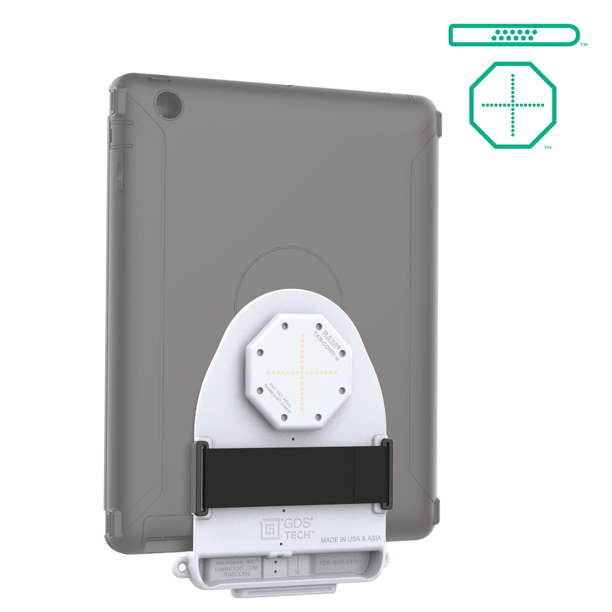 GDS® Tab-Conn™ for OtterBox Defender Cases (D Shape & Rear Pads) - Gray