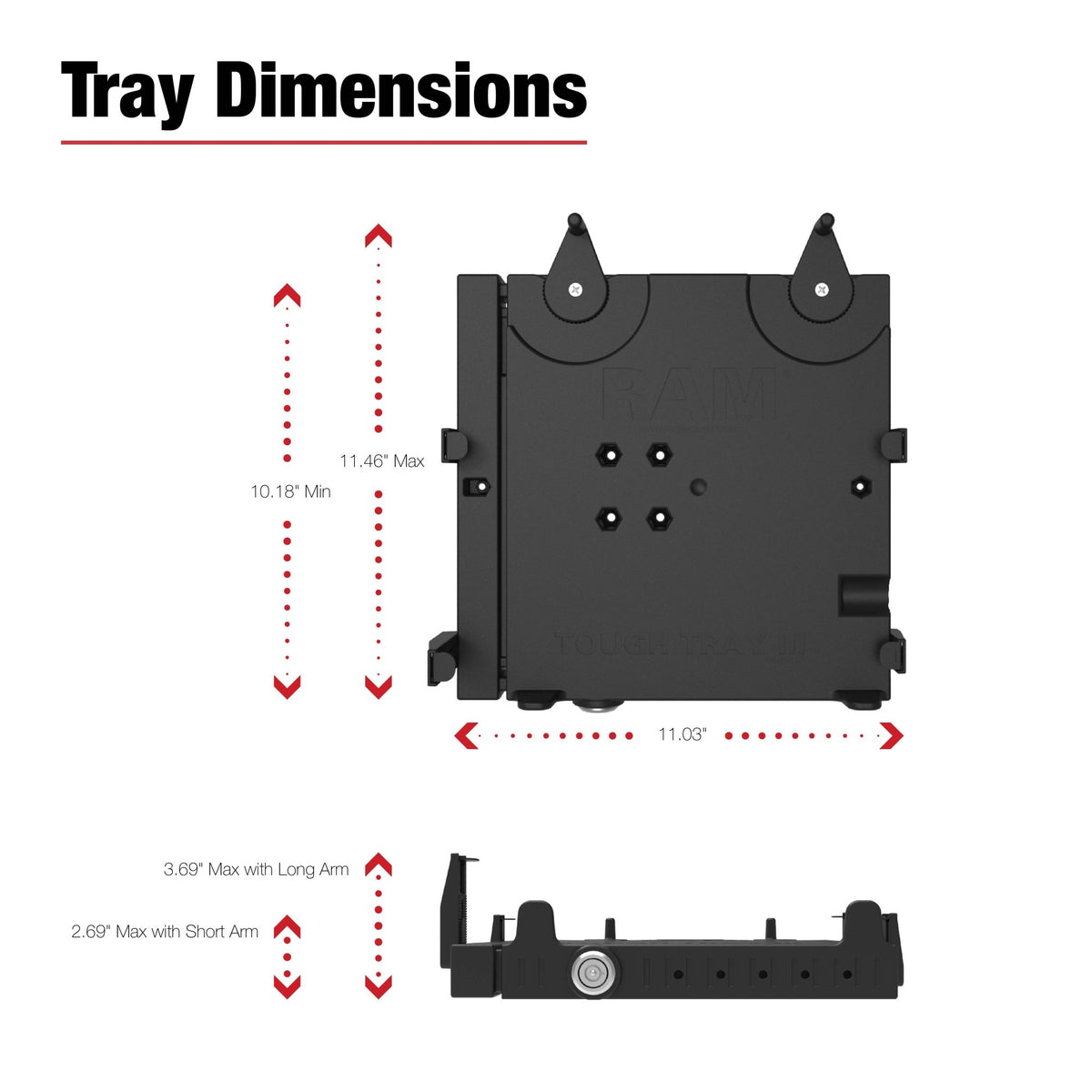 RAM® No-Drill™ Laptop Mount for '22-26 Toyota Tundra + More