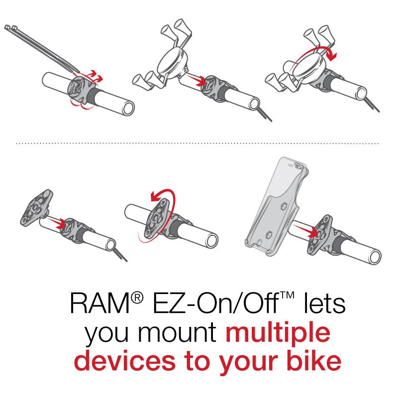 RAM® X-Grip® Large Phone Mount with RAM® EZ-On/Off™ Bicycle Base